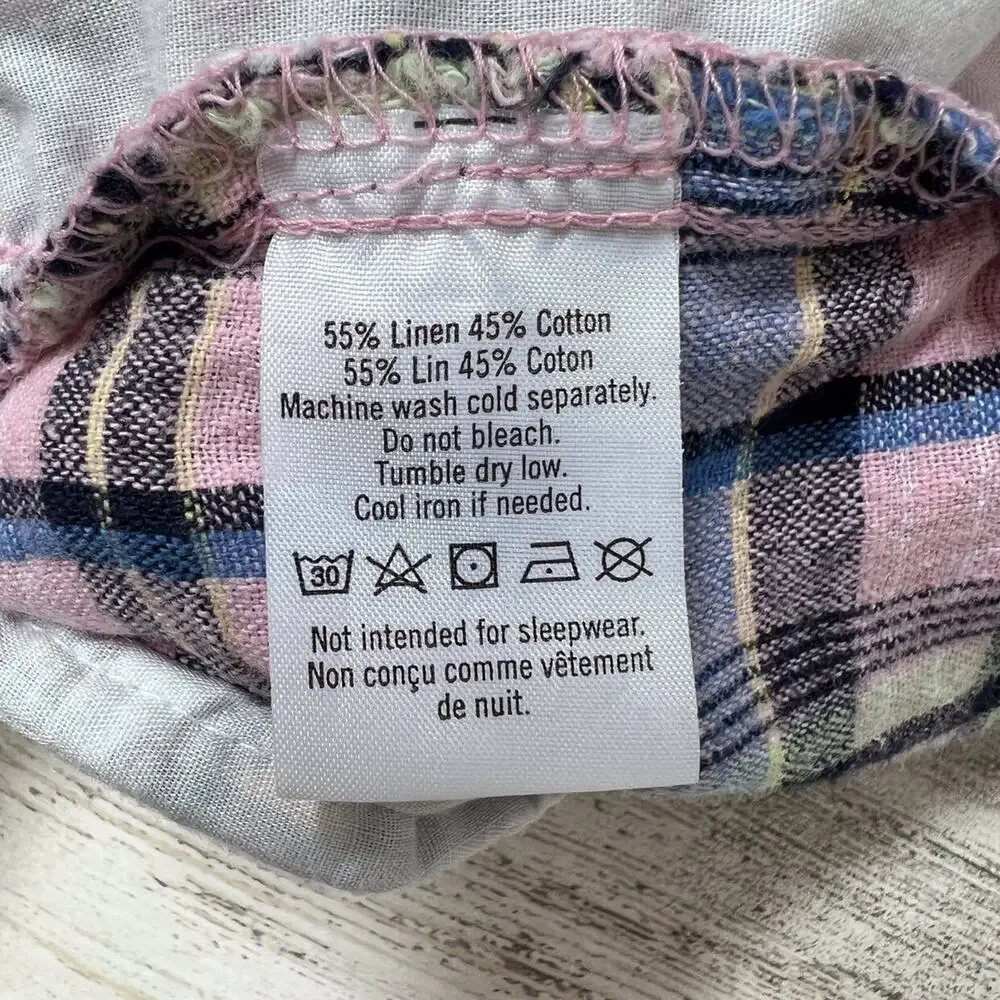🌵3/$20 Janie and Jack Boys Plaid Linen Blend Shorts 12–18M Pastel Flat Front